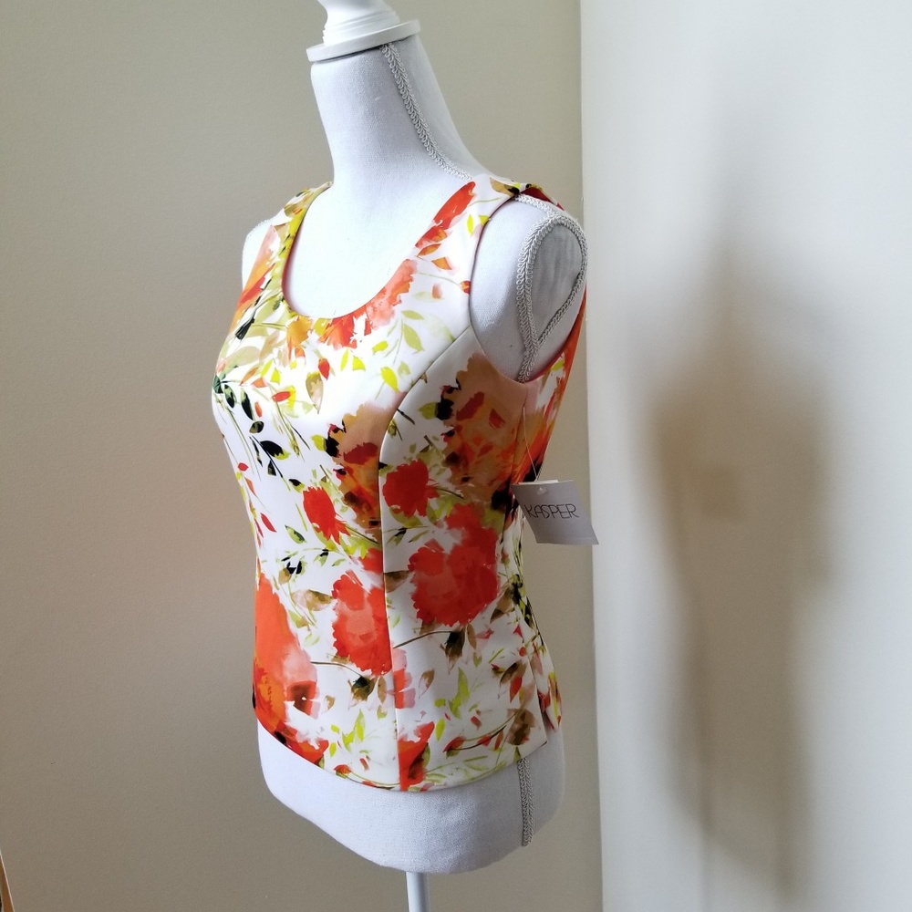 Kasper Sleeveless Watercolor Shell Top NWT